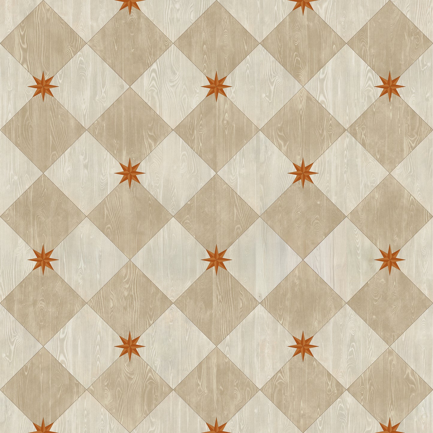 Vintage Vinyl Rug - Compass Diamond - Gala at the Garden