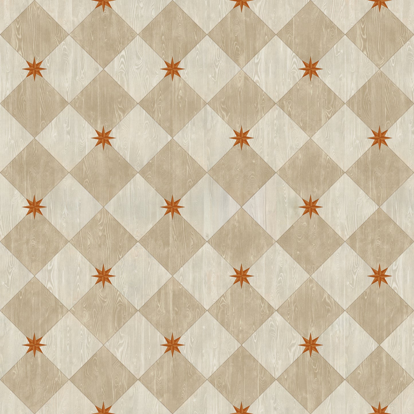 Vintage Vinyl Rug - Compass Diamond - Gala at the Garden