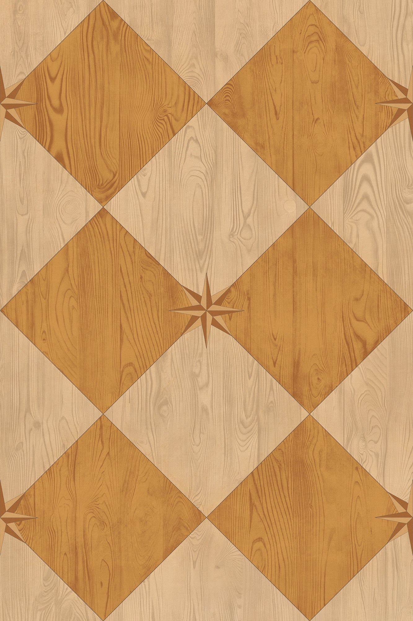 Vintage Vinyl Rug - Compass Diamond - Garden Grove
