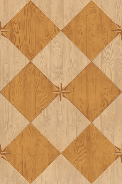 Vintage Vinyl Rug - Compass Diamond - Garden Grove
