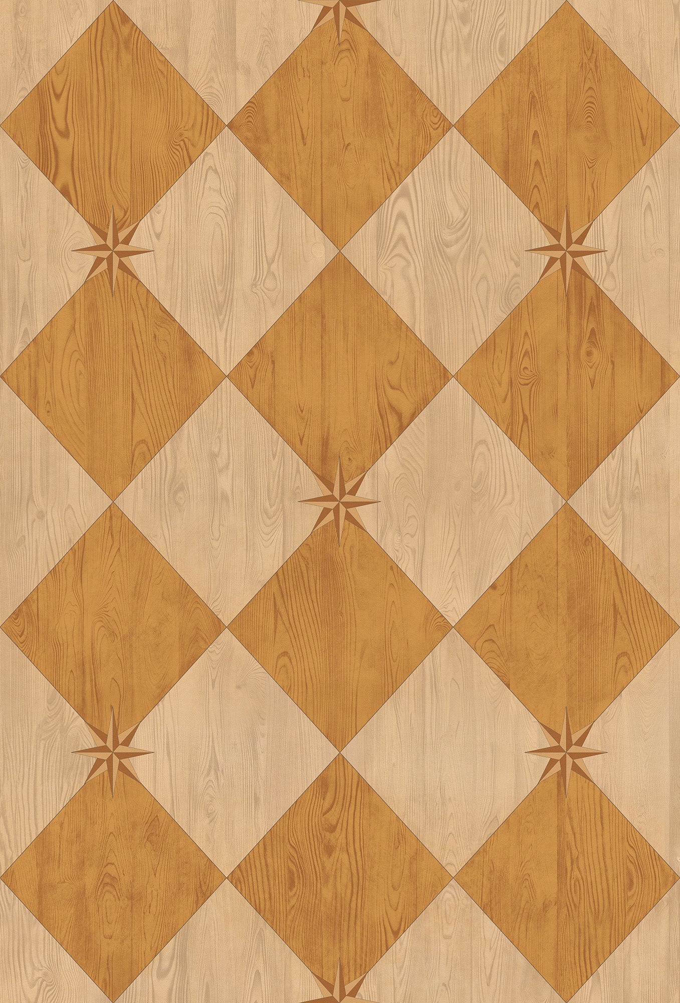 Vintage Vinyl Rug - Compass Diamond - Garden Grove