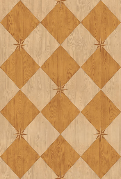Vintage Vinyl Rug - Compass Diamond - Garden Grove