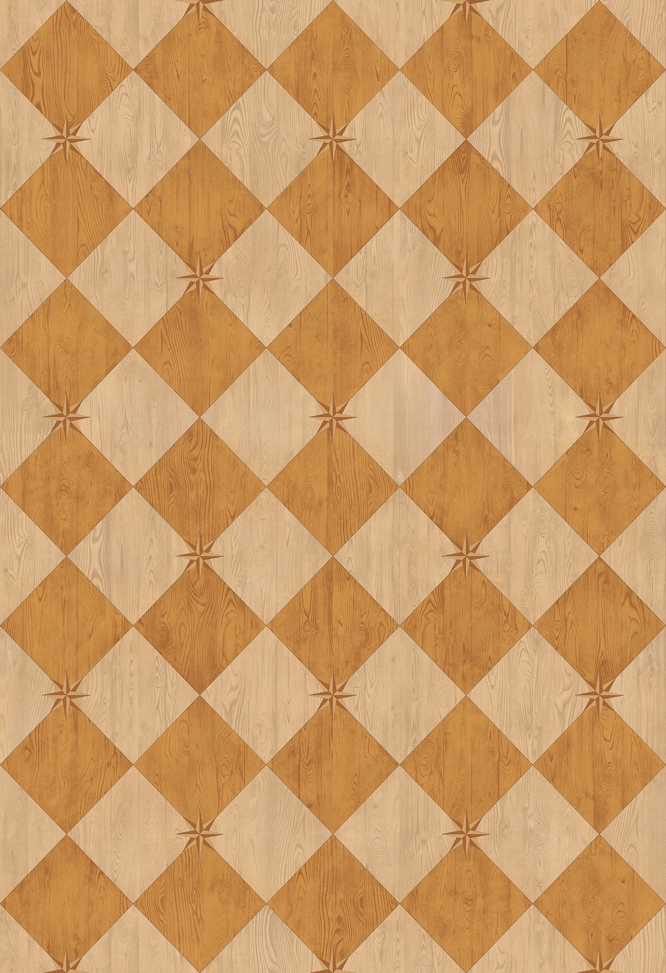 Vintage Vinyl Rug - Compass Diamond - Garden Grove