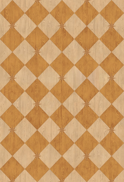 Vintage Vinyl Rug - Compass Diamond - Garden Grove