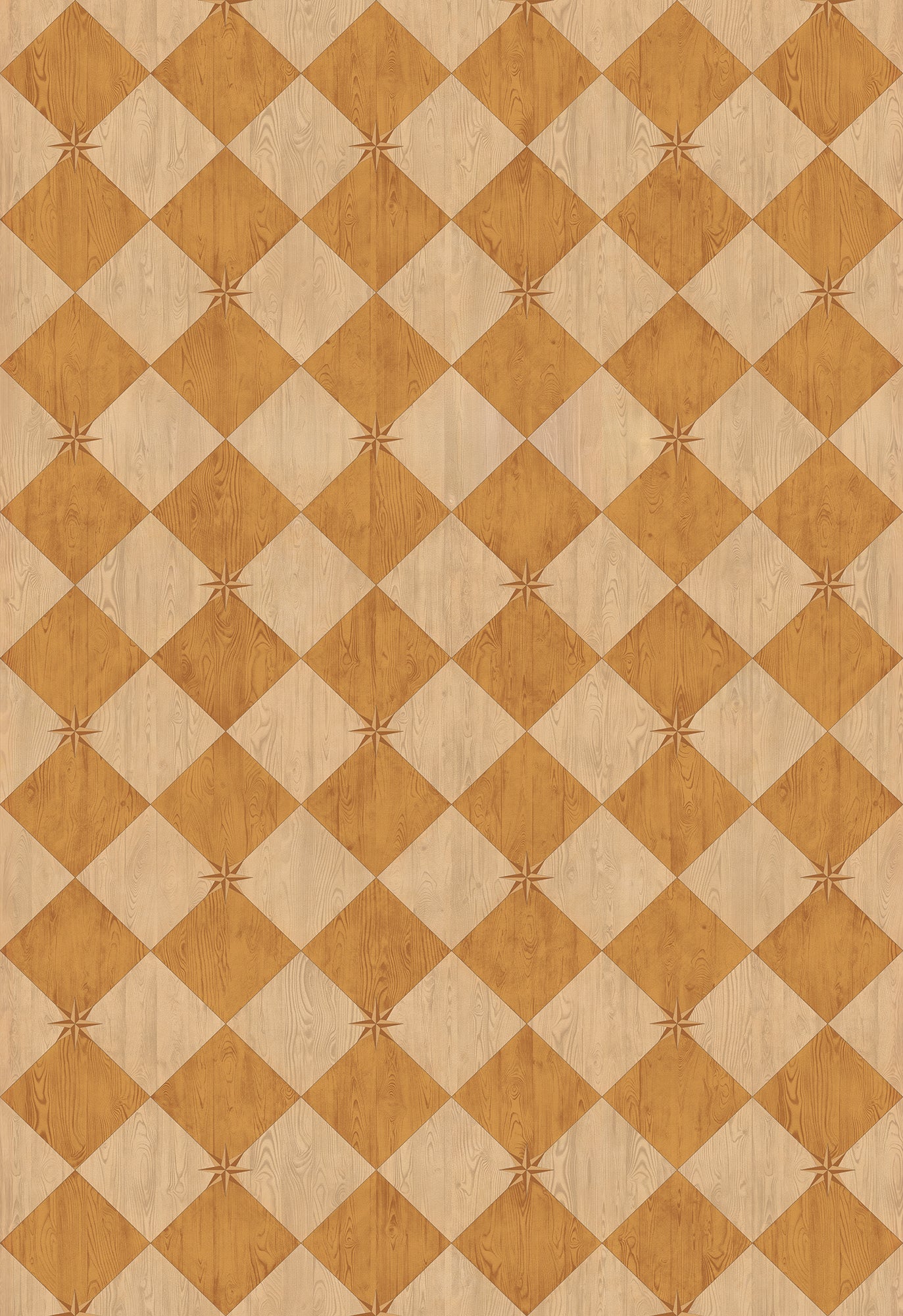 Vintage Vinyl Rug - Compass Diamond - Garden Grove