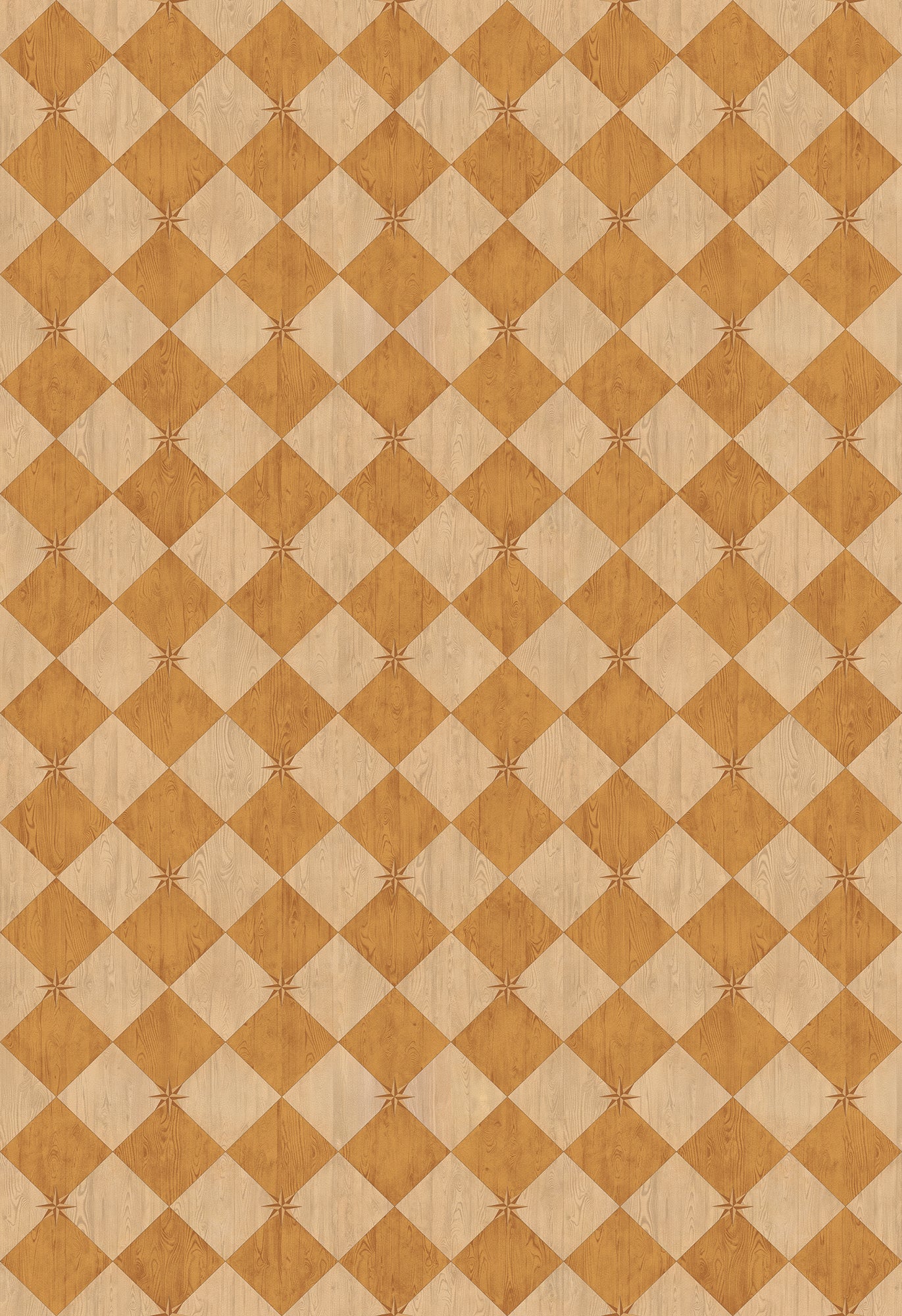 Vintage Vinyl Rug - Compass Diamond - Garden Grove