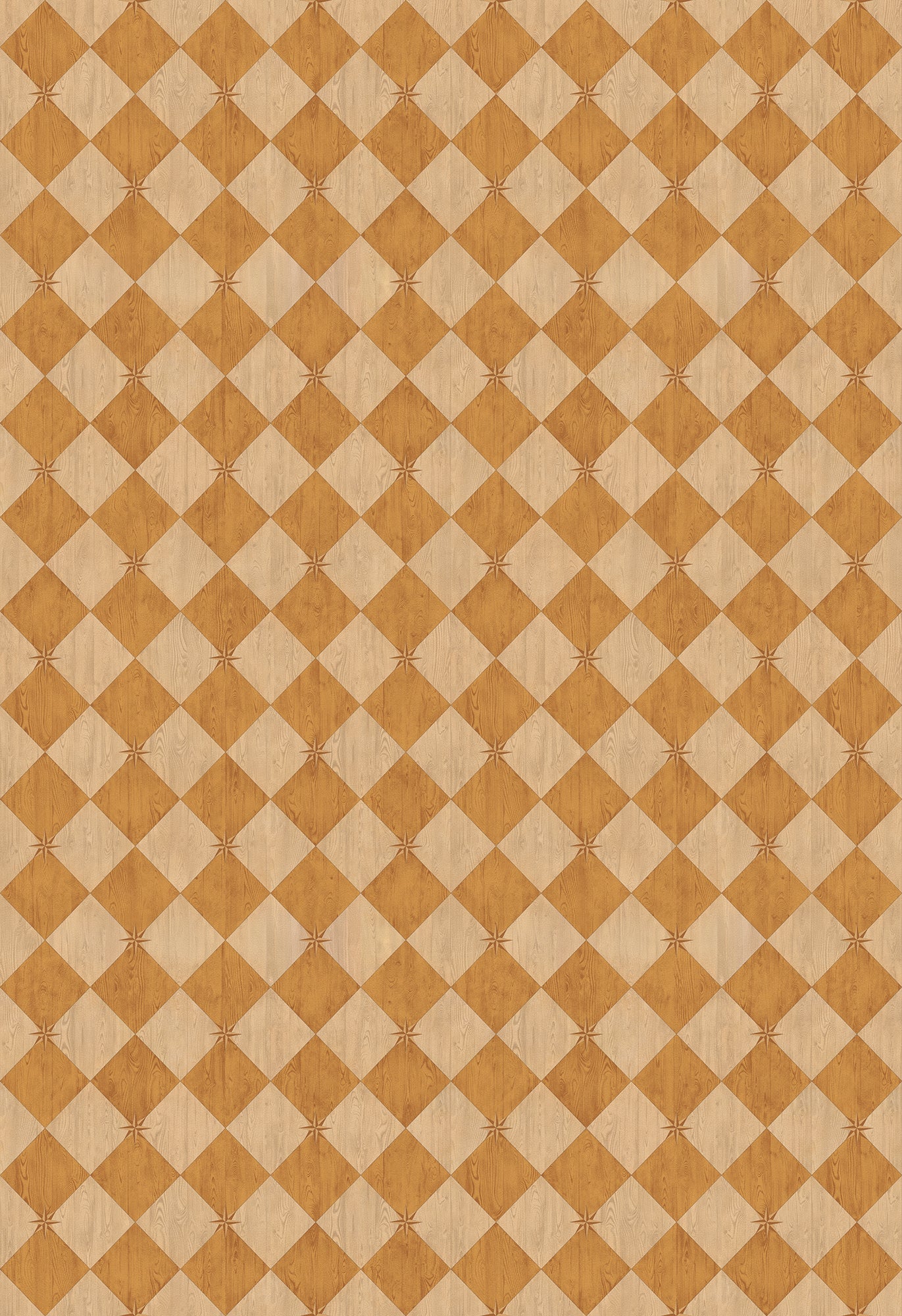 Vintage Vinyl Rug - Compass Diamond - Garden Grove