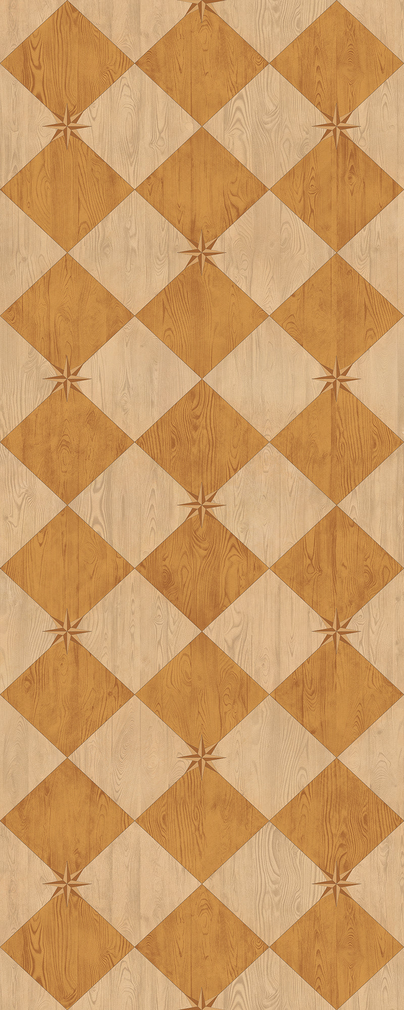 Vintage Vinyl Rug - Compass Diamond - Garden Grove