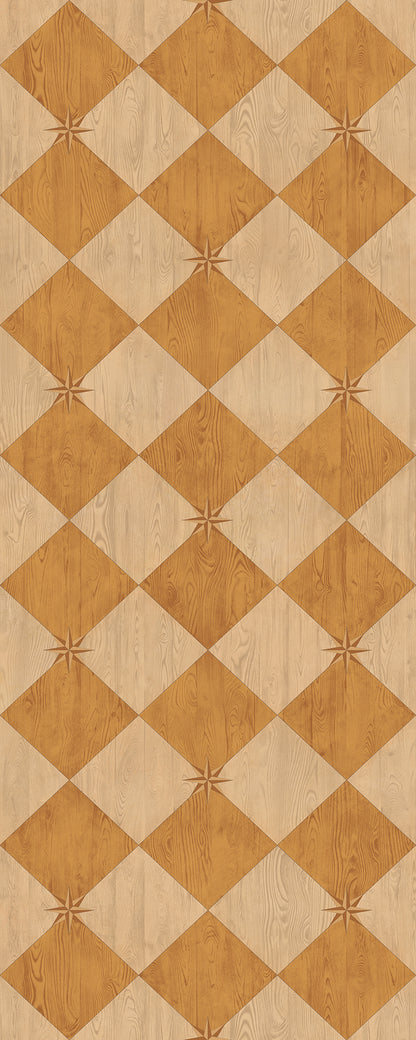 Vintage Vinyl Rug - Compass Diamond - Garden Grove