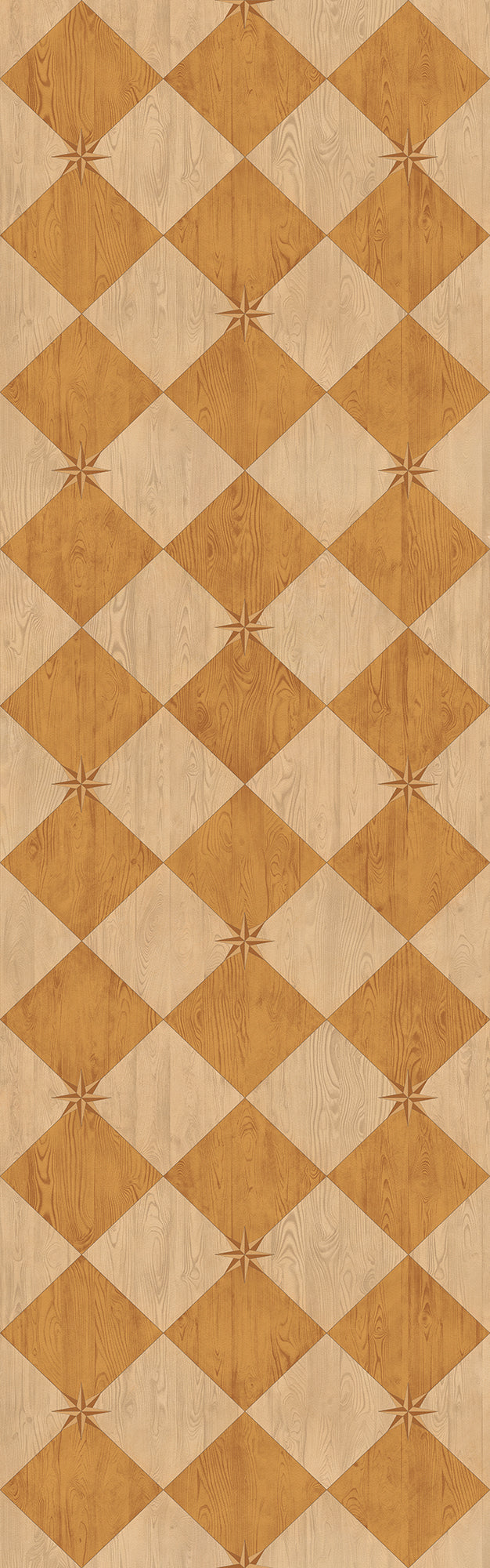 Vintage Vinyl Rug - Compass Diamond - Garden Grove