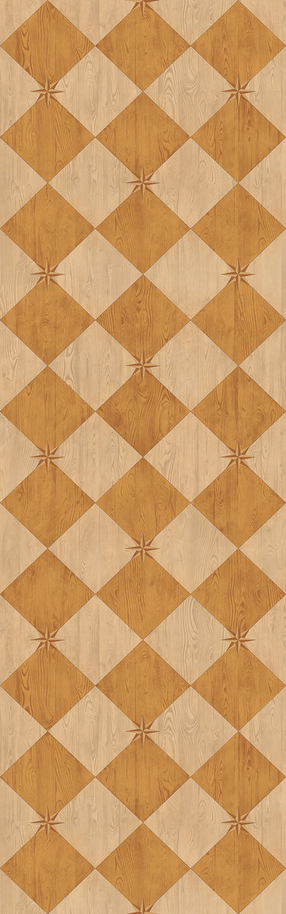Vintage Vinyl Rug - Compass Diamond - Garden Grove