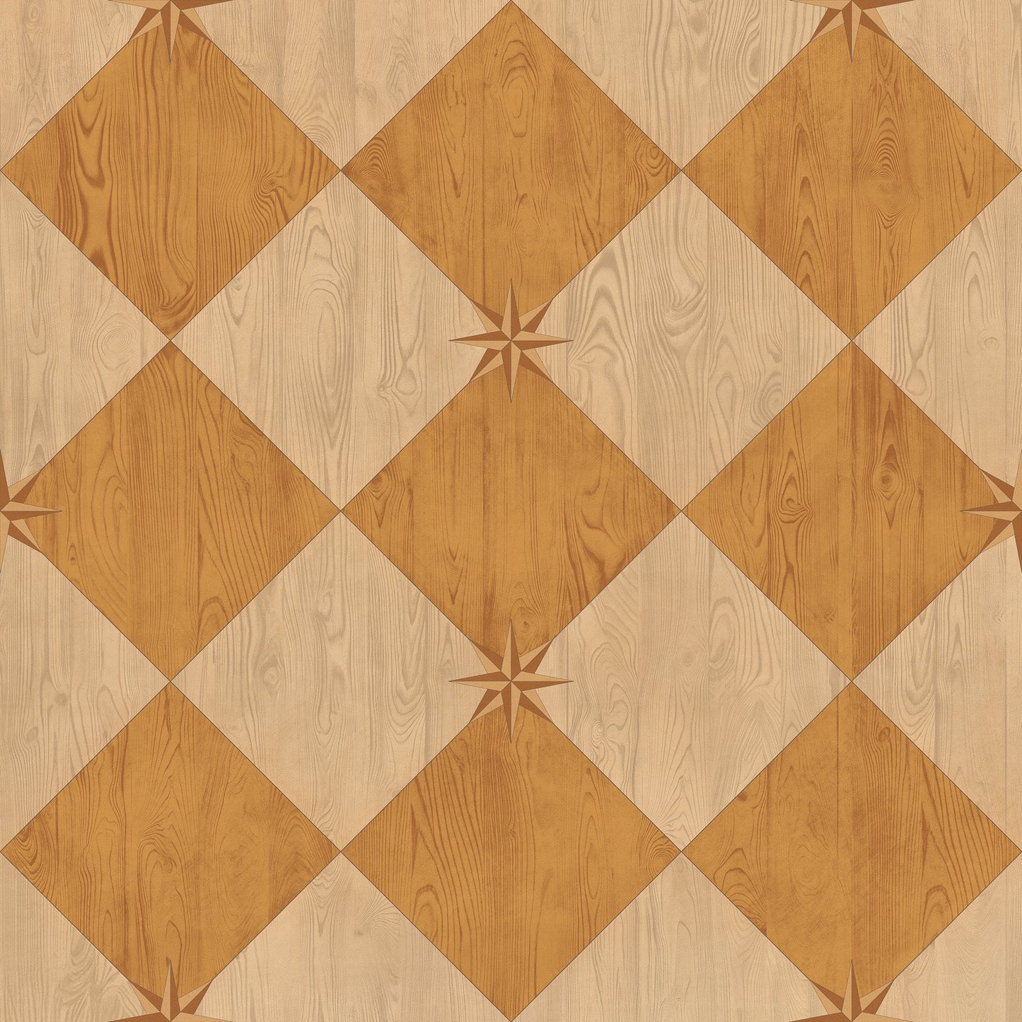 Vintage Vinyl Rug - Compass Diamond - Garden Grove