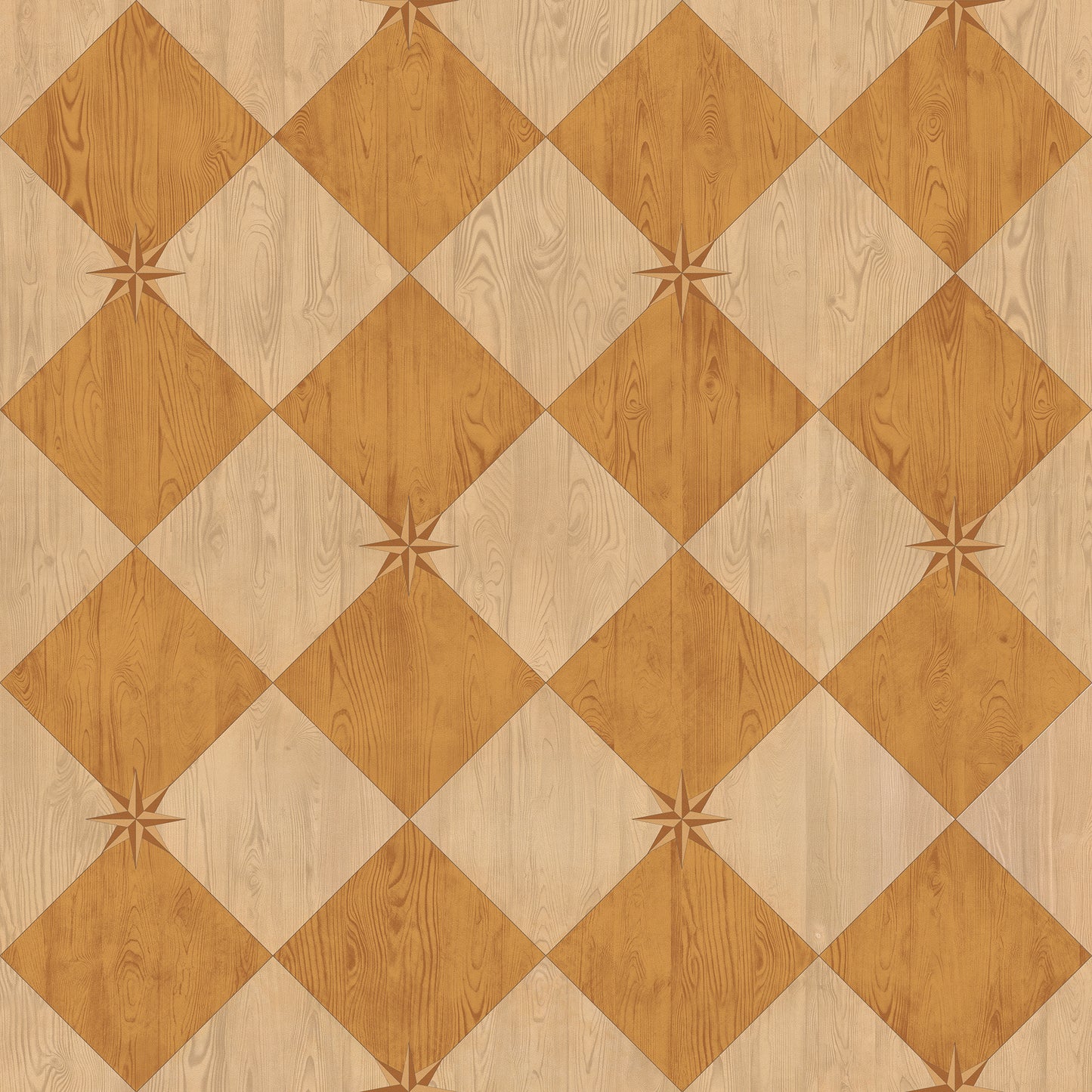 Vintage Vinyl Rug - Compass Diamond - Garden Grove
