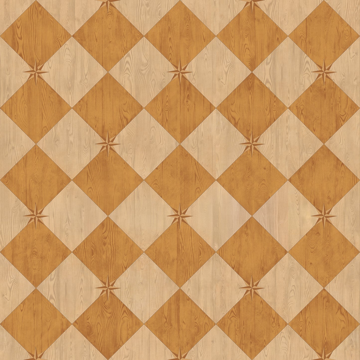 Vintage Vinyl Rug - Compass Diamond - Garden Grove