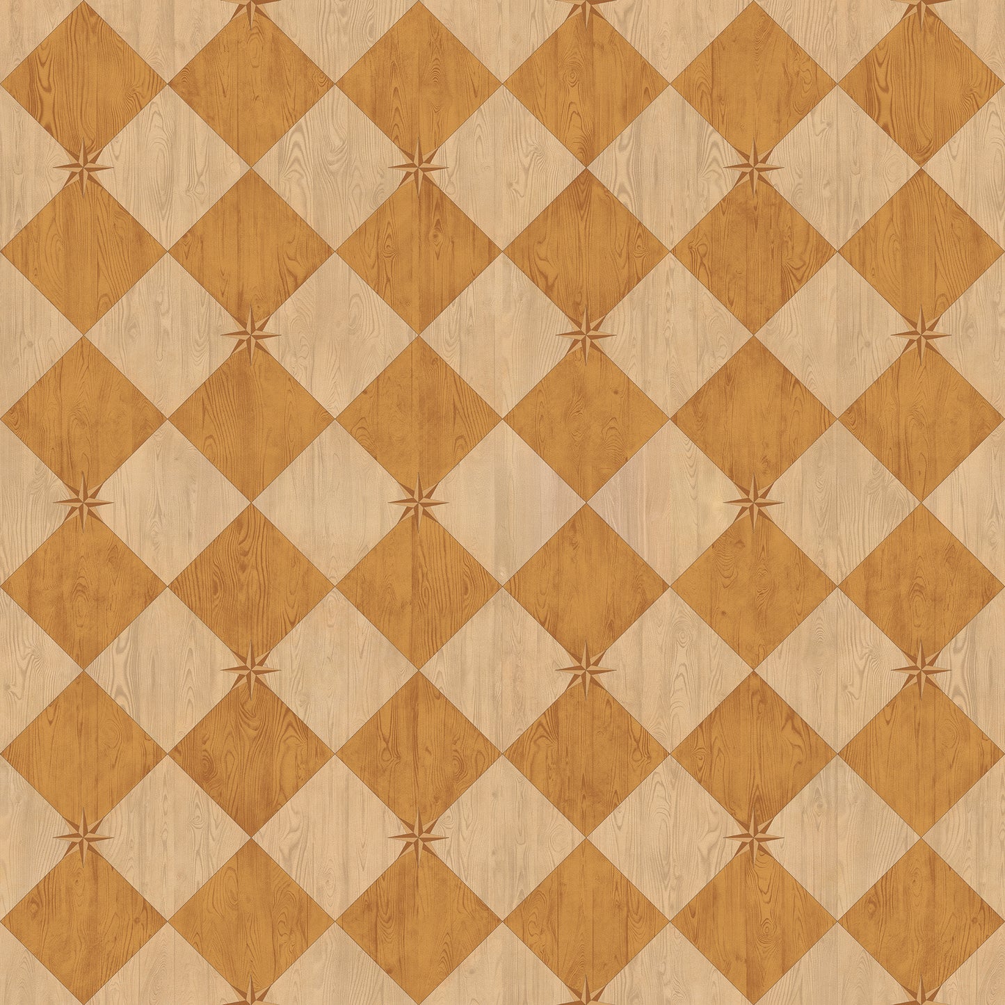 Vintage Vinyl Rug - Compass Diamond - Garden Grove