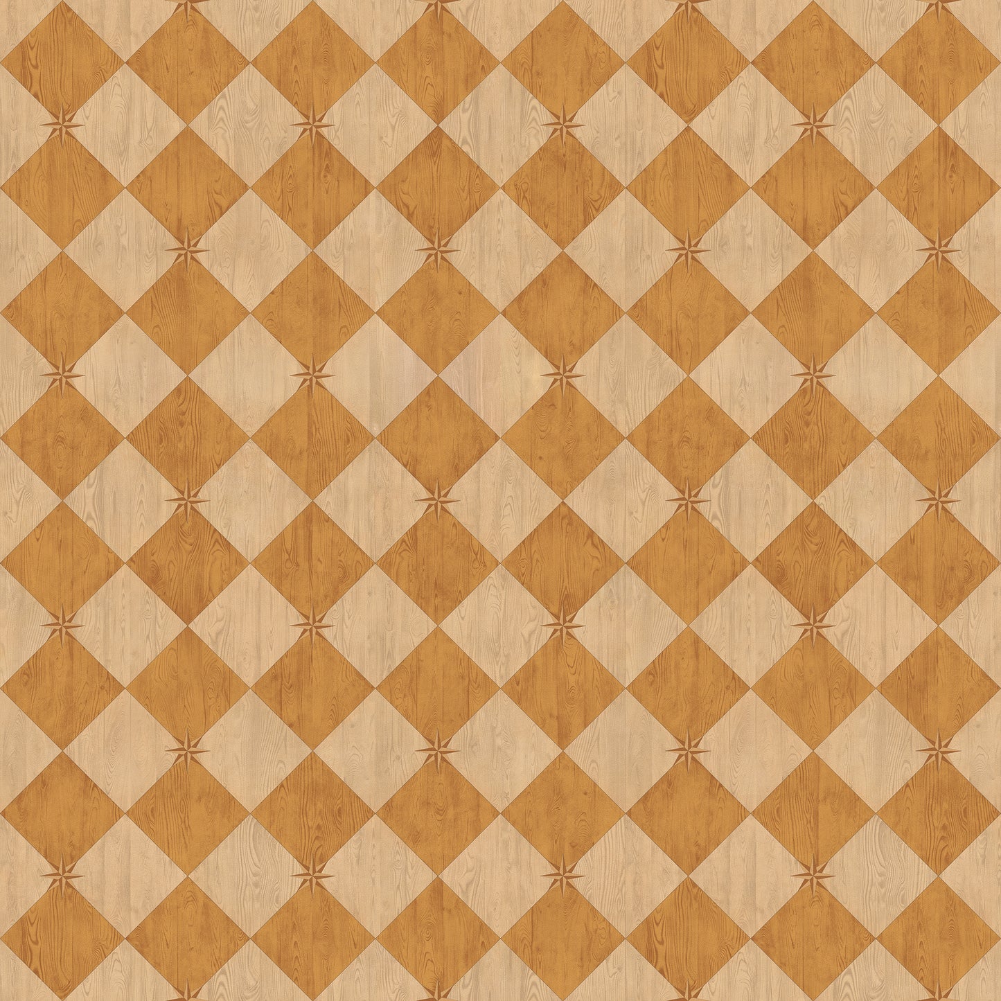 Vintage Vinyl Rug - Compass Diamond - Garden Grove