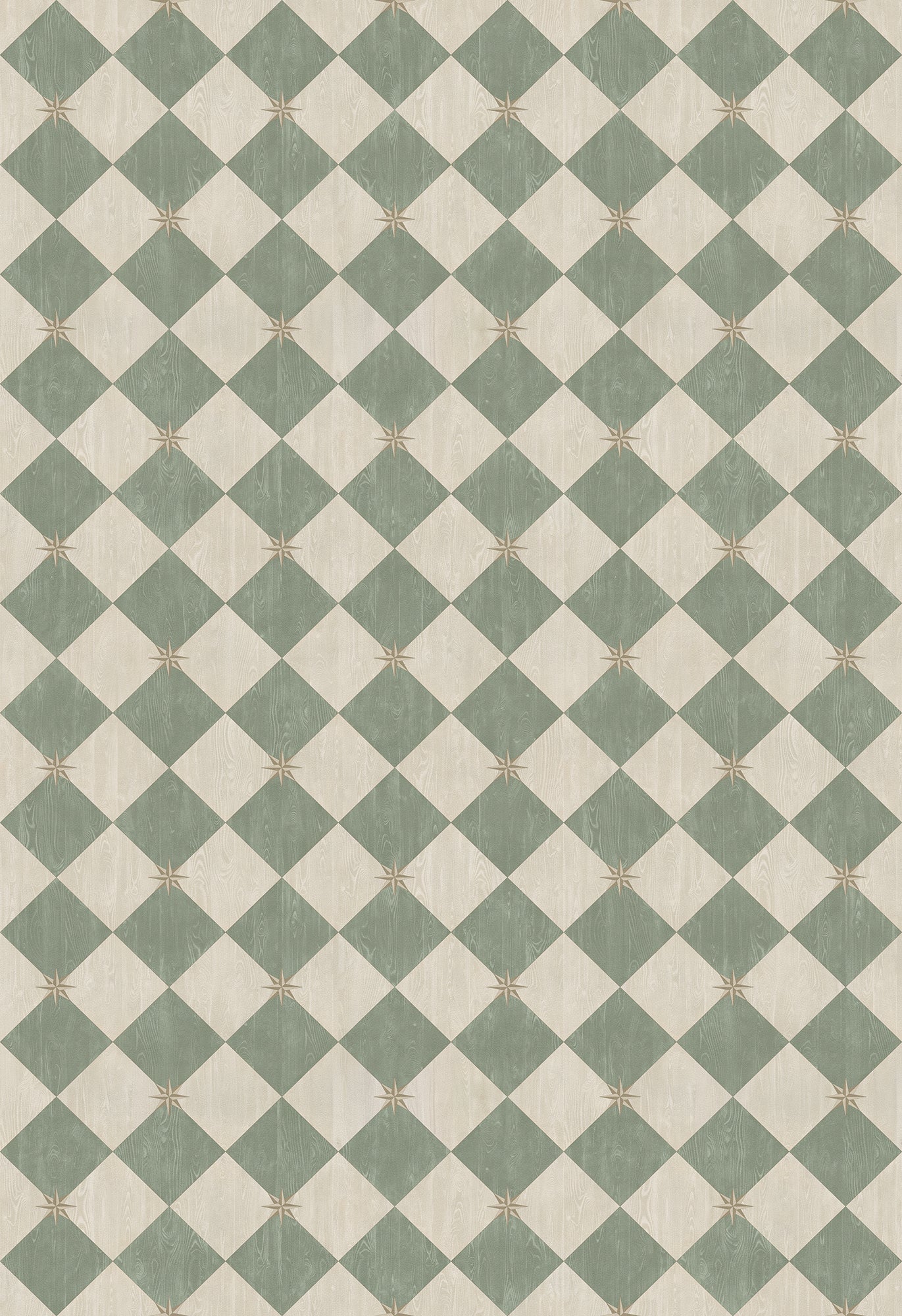 Vintage Vinyl Rug - Compass Diamond - Garden Arbor