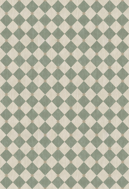 Vintage Vinyl Rug - Compass Diamond - Garden Arbor