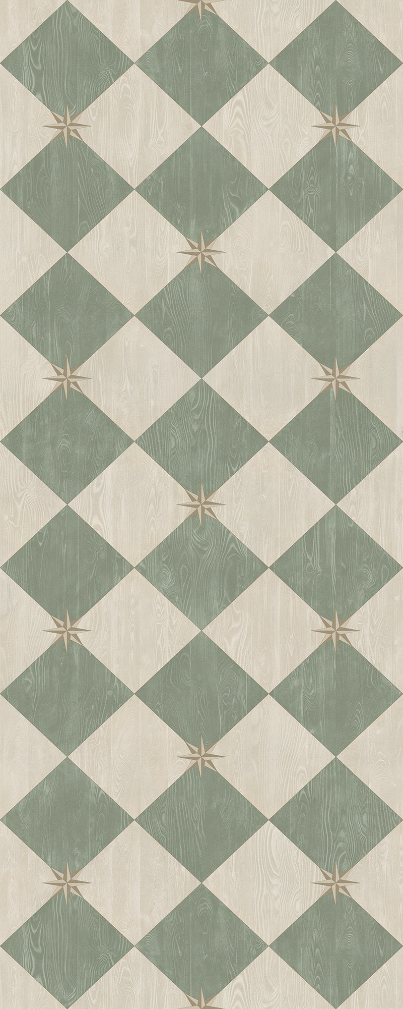 Vintage Vinyl Rug - Compass Diamond - Garden Arbor