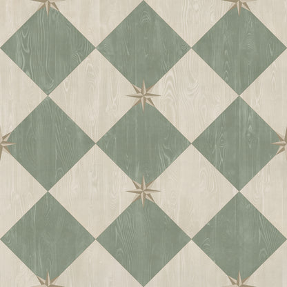 Vintage Vinyl Rug - Compass Diamond - Garden Arbor