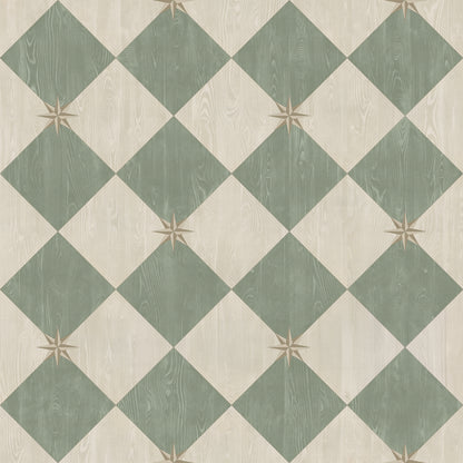 Vintage Vinyl Rug - Compass Diamond - Garden Arbor