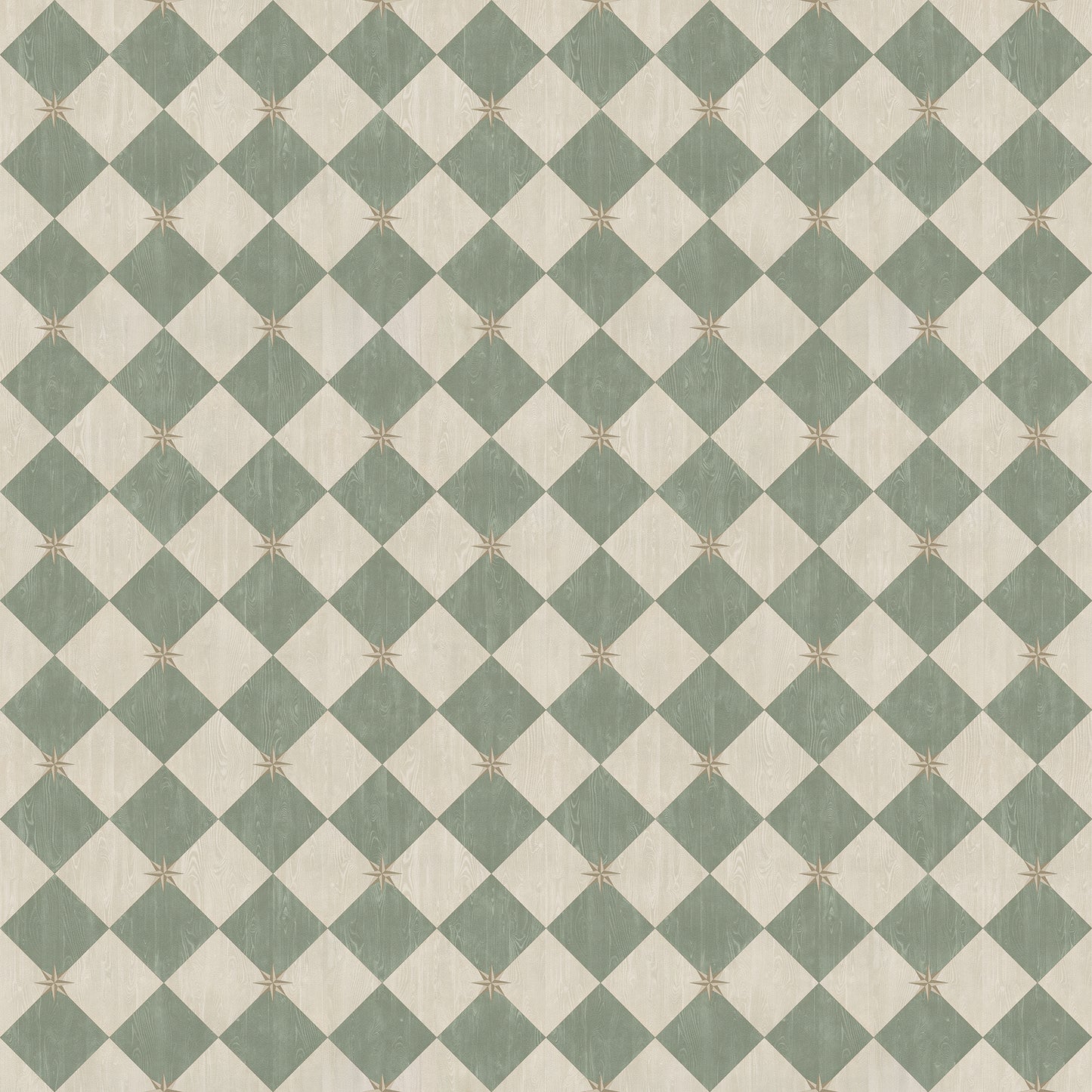 Vintage Vinyl Rug - Compass Diamond - Garden Arbor