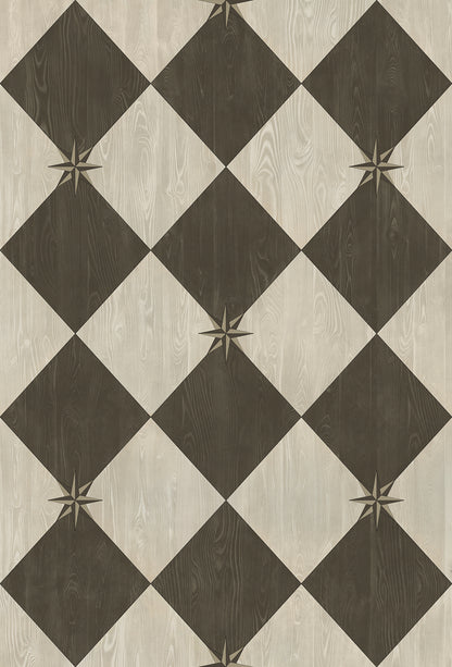 Vintage Vinyl Rug - Compass Diamond - Garden Allée