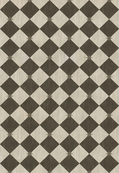 Vintage Vinyl Rug - Compass Diamond - Garden Allée