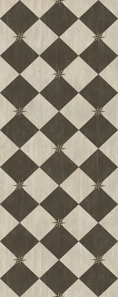 Vintage Vinyl Rug - Compass Diamond - Garden Allée