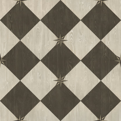 Vintage Vinyl Rug - Compass Diamond - Garden Allée