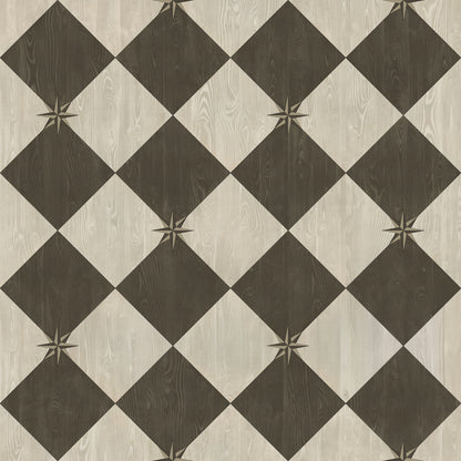 Vintage Vinyl Rug - Compass Diamond - Garden Allée