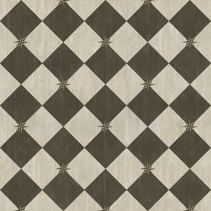 Vintage Vinyl Rug - Compass Diamond - Garden Allée