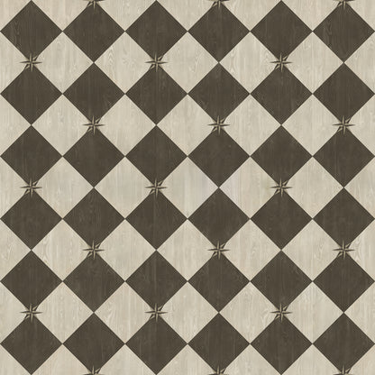 Vintage Vinyl Rug - Compass Diamond - Garden Allée