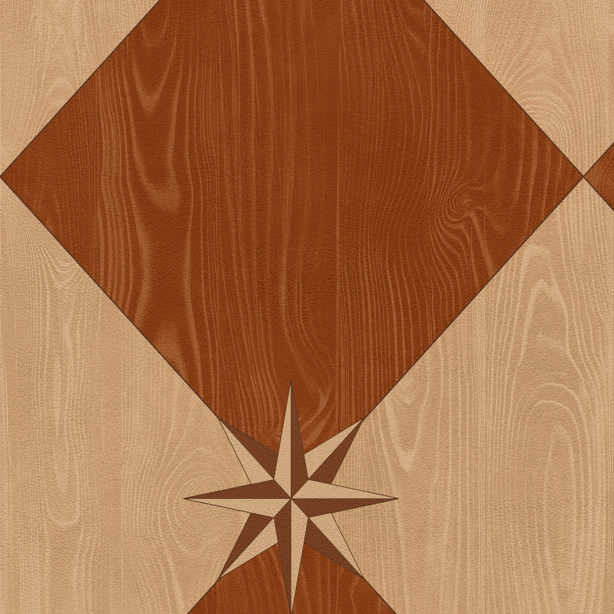 Vintage Vinyl Rug - Compass Diamond - Garden Terrace