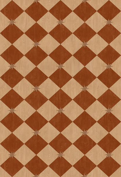 Vintage Vinyl Rug - Compass Diamond - Garden Terrace