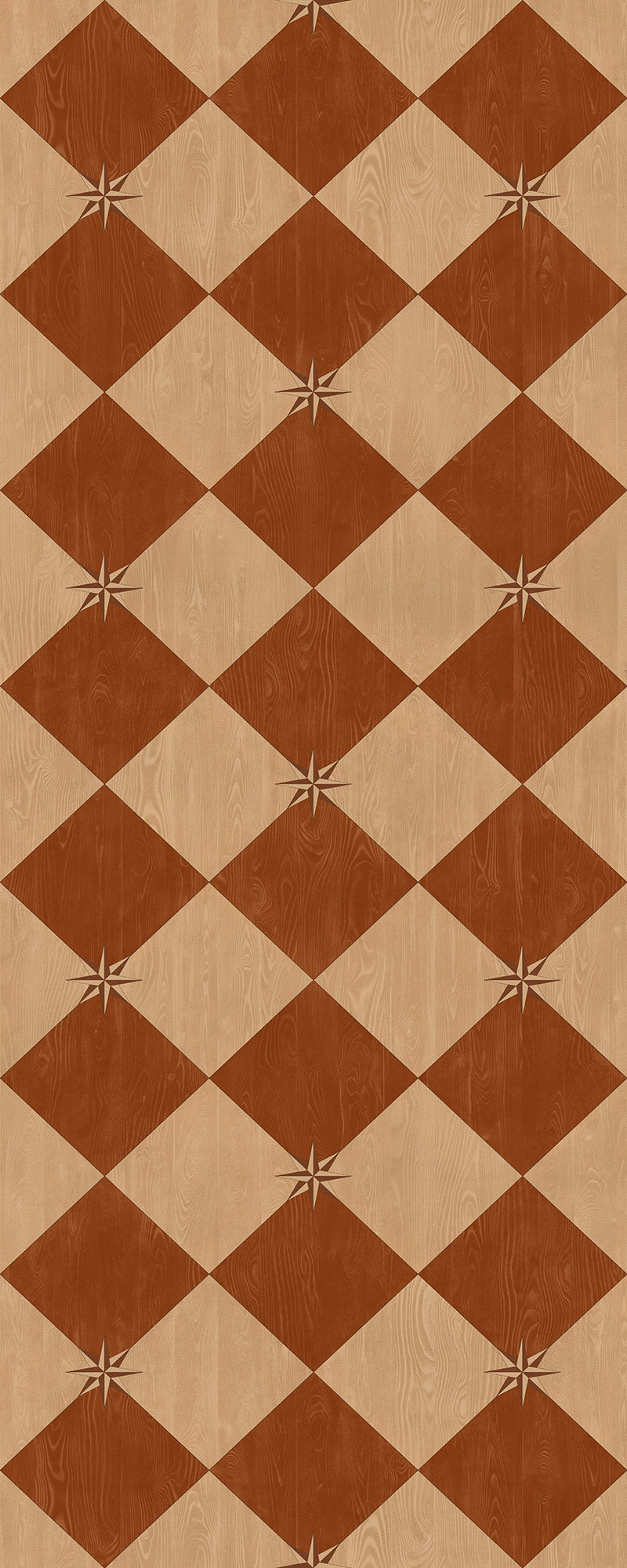 Vintage Vinyl Rug - Compass Diamond - Garden Terrace