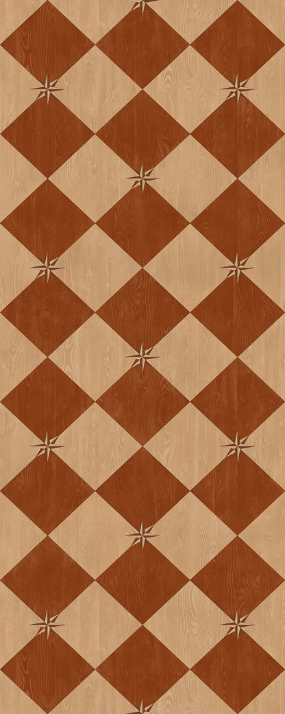 Vintage Vinyl Rug - Compass Diamond - Garden Terrace