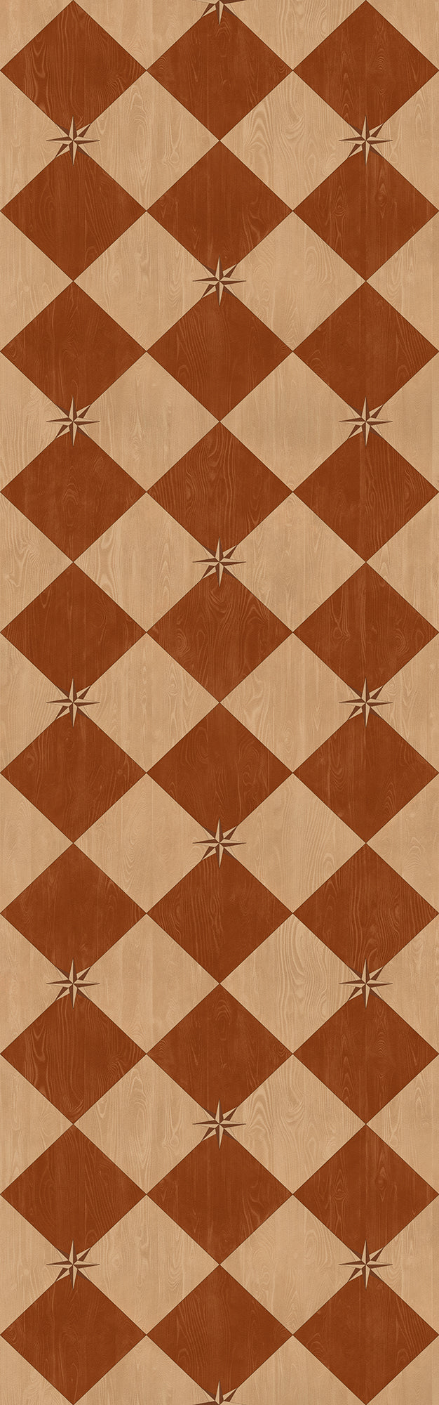 Vintage Vinyl Rug - Compass Diamond - Garden Terrace