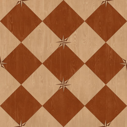 Vintage Vinyl Rug - Compass Diamond - Garden Terrace