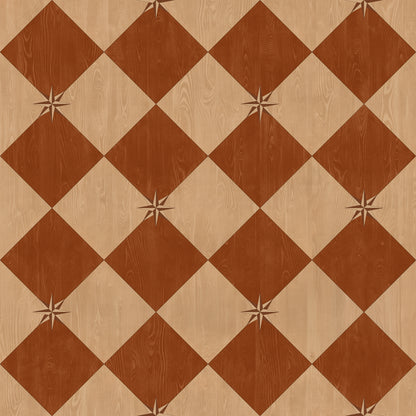 Vintage Vinyl Rug - Compass Diamond - Garden Terrace