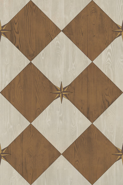 Vintage Vinyl Rug - Compass Diamond - Garden Grounds