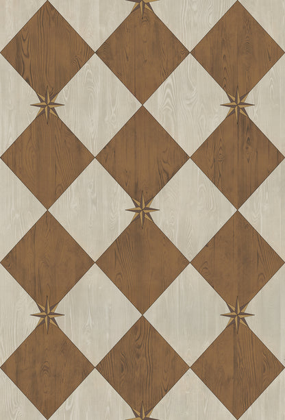 Vintage Vinyl Rug - Compass Diamond - Garden Grounds
