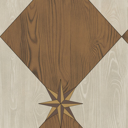 Vintage Vinyl Rug - Compass Diamond - Garden Grounds