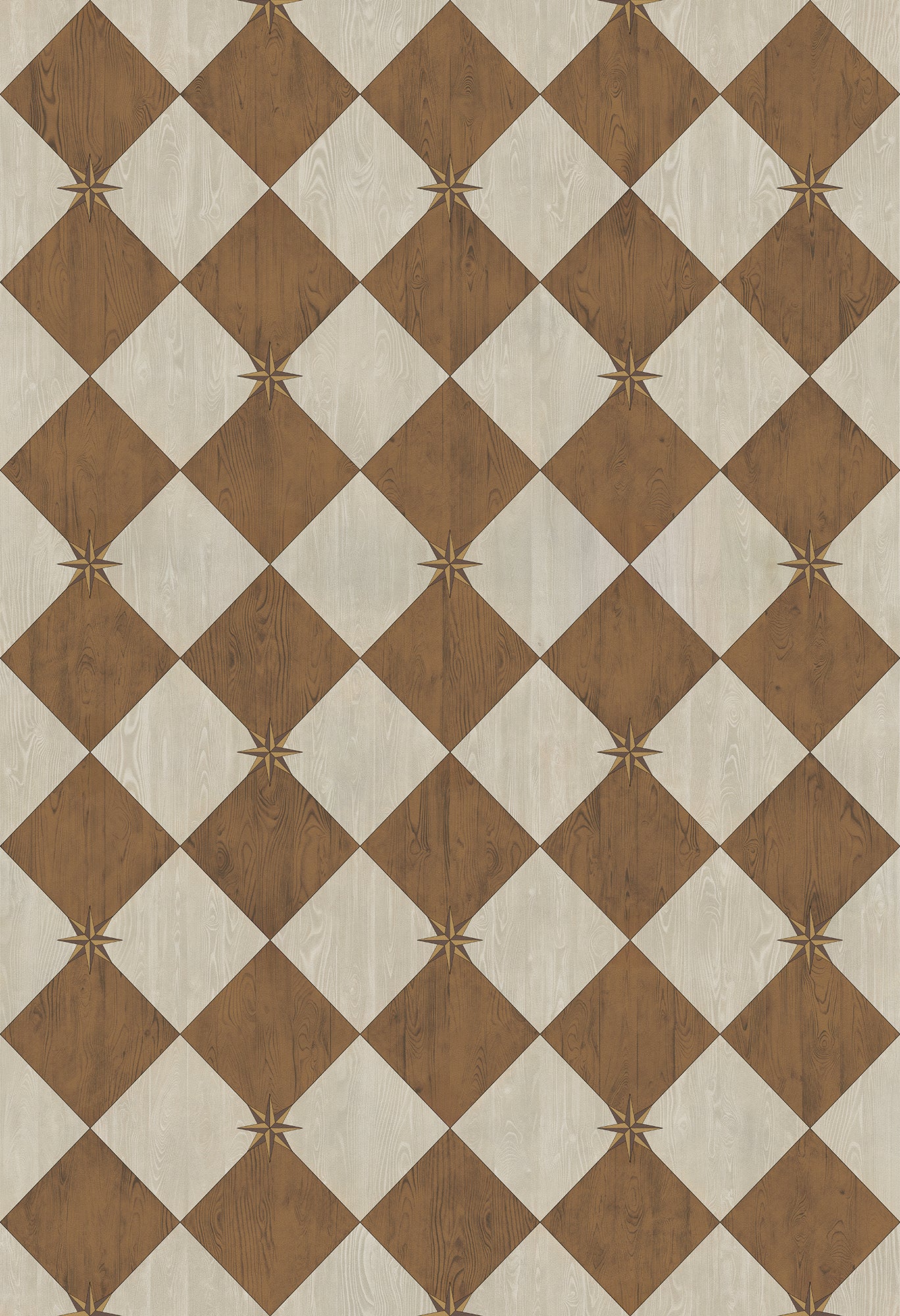 Vintage Vinyl Rug - Compass Diamond - Garden Grounds