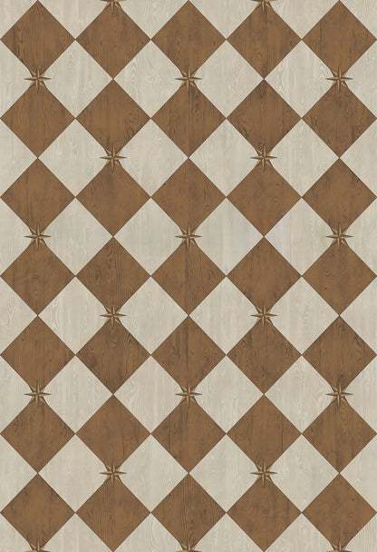 Vintage Vinyl Rug - Compass Diamond - Garden Grounds