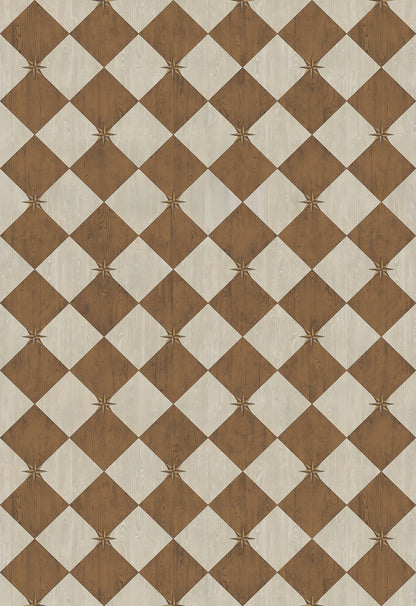 Vintage Vinyl Rug - Compass Diamond - Garden Grounds