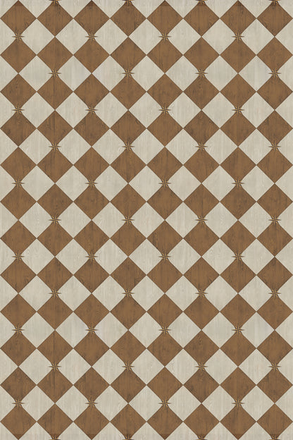 Vintage Vinyl Rug - Compass Diamond - Garden Grounds