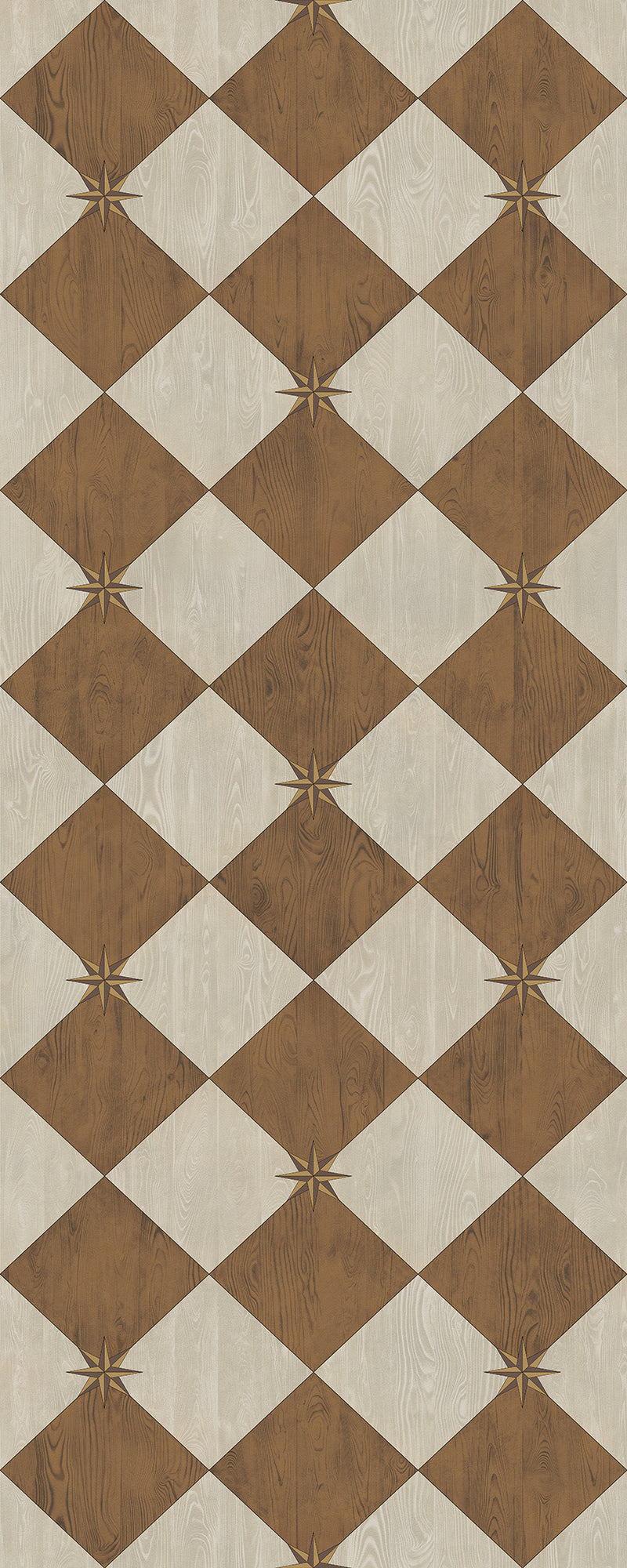 Vintage Vinyl Rug - Compass Diamond - Garden Grounds