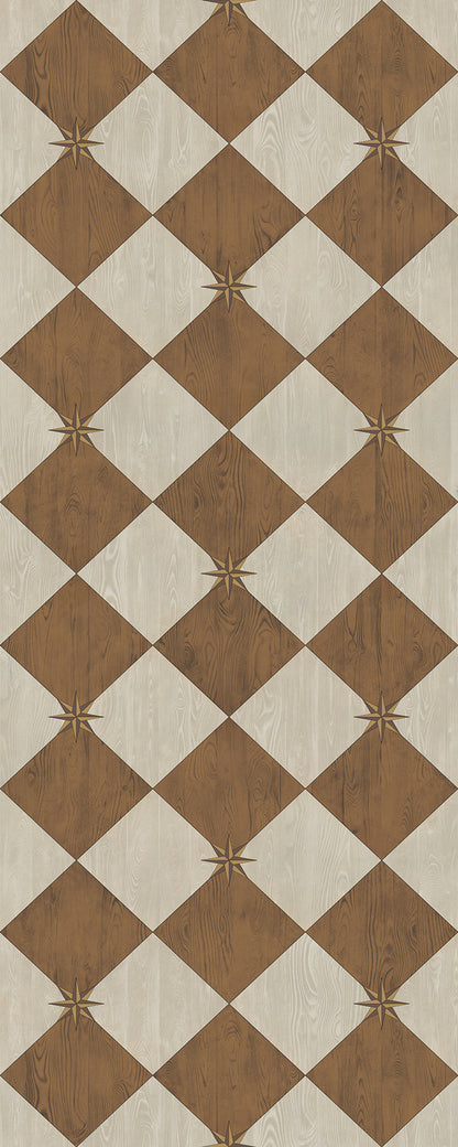 Vintage Vinyl Rug - Compass Diamond - Garden Grounds