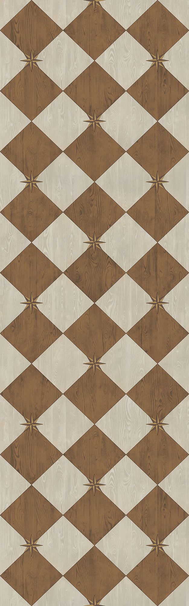 Vintage Vinyl Rug - Compass Diamond - Garden Grounds